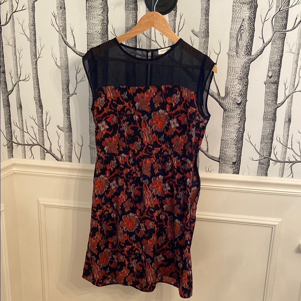 Dress - Maison Jules - Navy and Floral Sheath Dress
